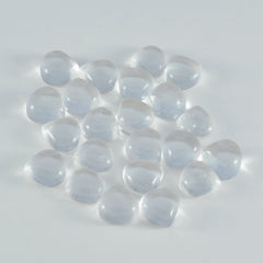 Riyogems 1 Stück weißer Kristallquarz-Cabochon, 6 x 6 mm, Herzform, toller Qualitäts-Edelstein