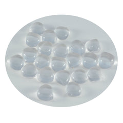Riyogems, 1 pieza, cabujón de cristal de cuarzo blanco, 8x8mm, forma de corazón, gemas sueltas de calidad increíble