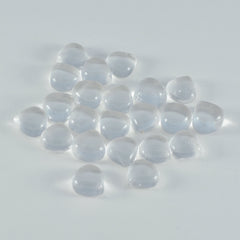 Riyogems 1 Stück weißer Kristallquarz-Cabochon, 7 x 7 mm, Herzform, Schönheitsqualität, loser Edelstein