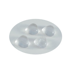 Riyogems 1PC White Crystal Quartz Cabochon 8x8 mm Heart Shape amazing Quality Loose Gems