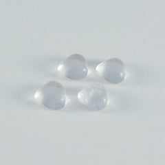 riyogems 1pc cabochon di quarzo di cristallo bianco 8x8 mm a forma di cuore gemme sfuse di qualità straordinaria