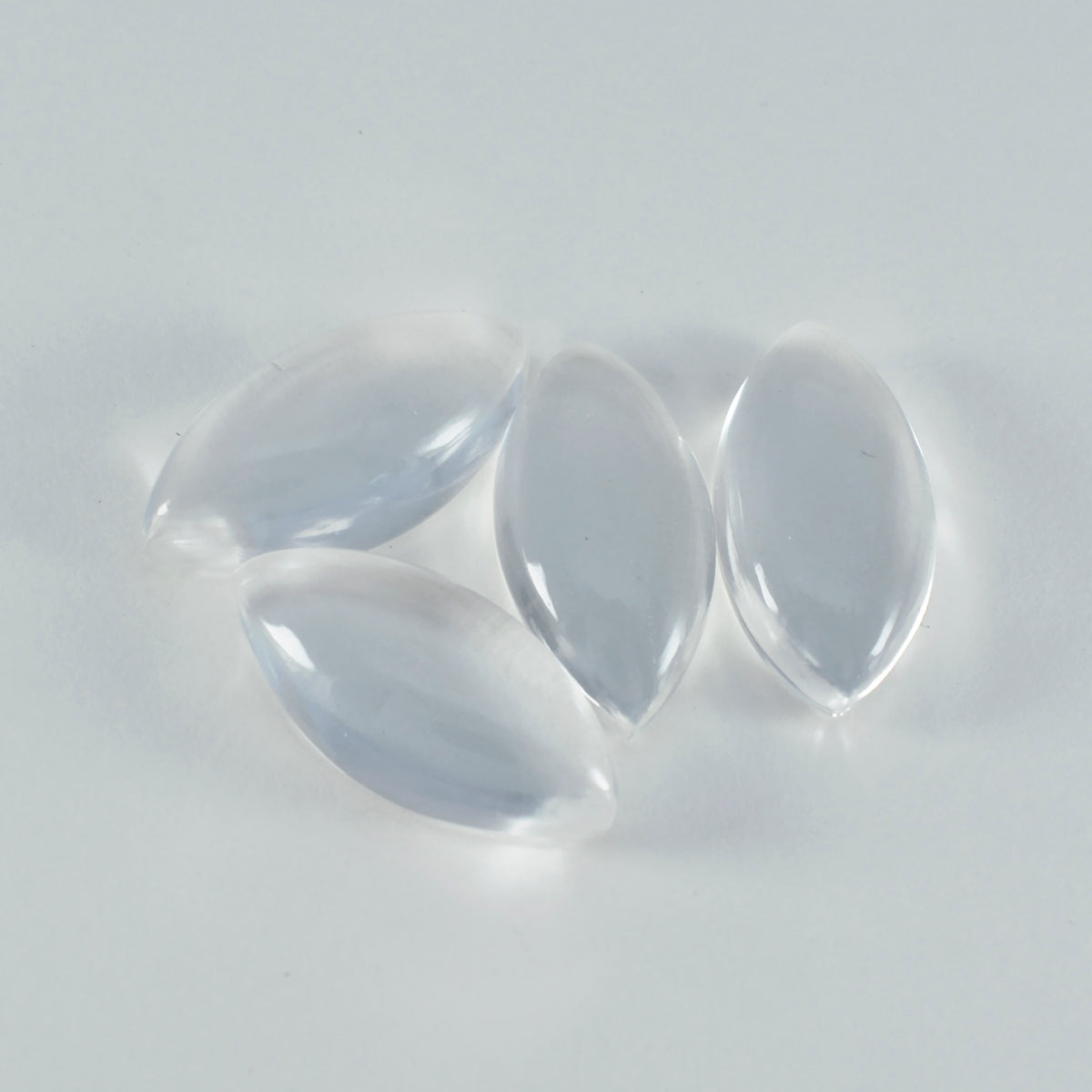 riyogems 1pc ホワイトクリスタルクォーツカボション 10x20 mm マーキスシェイプ見栄えの良い品質ルース宝石