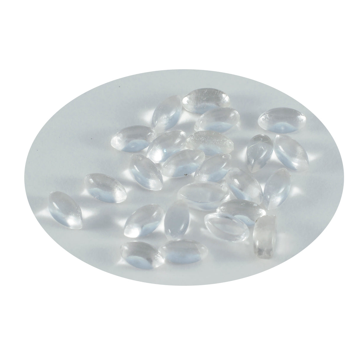 riyogems 1pc cabochon di quarzo di cristallo bianco 3x6 mm forma marquise gemme sfuse di buona qualità