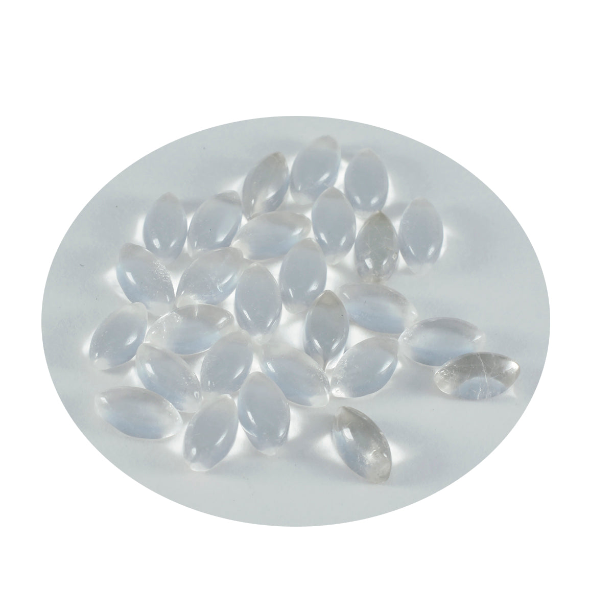 riyogems 1pc cabochon di quarzo di cristallo bianco 5x10 mm forma marquise pietra preziosa sciolta di bella qualità