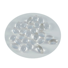 riyogems 1 st vit kristall kvarts cabochon 5x10 mm marquise form vacker kvalitet lös ädelsten