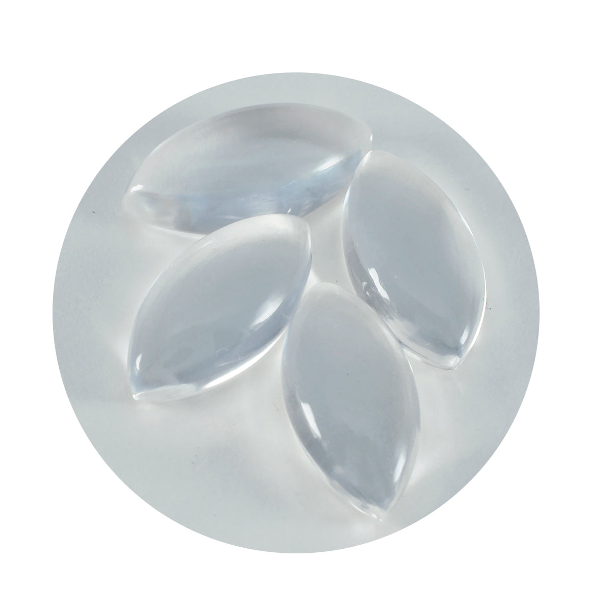 Riyogems 1PC White Crystal Quartz Cabochon 9x18 mm Marquise Shape good-looking Quality Gemstone