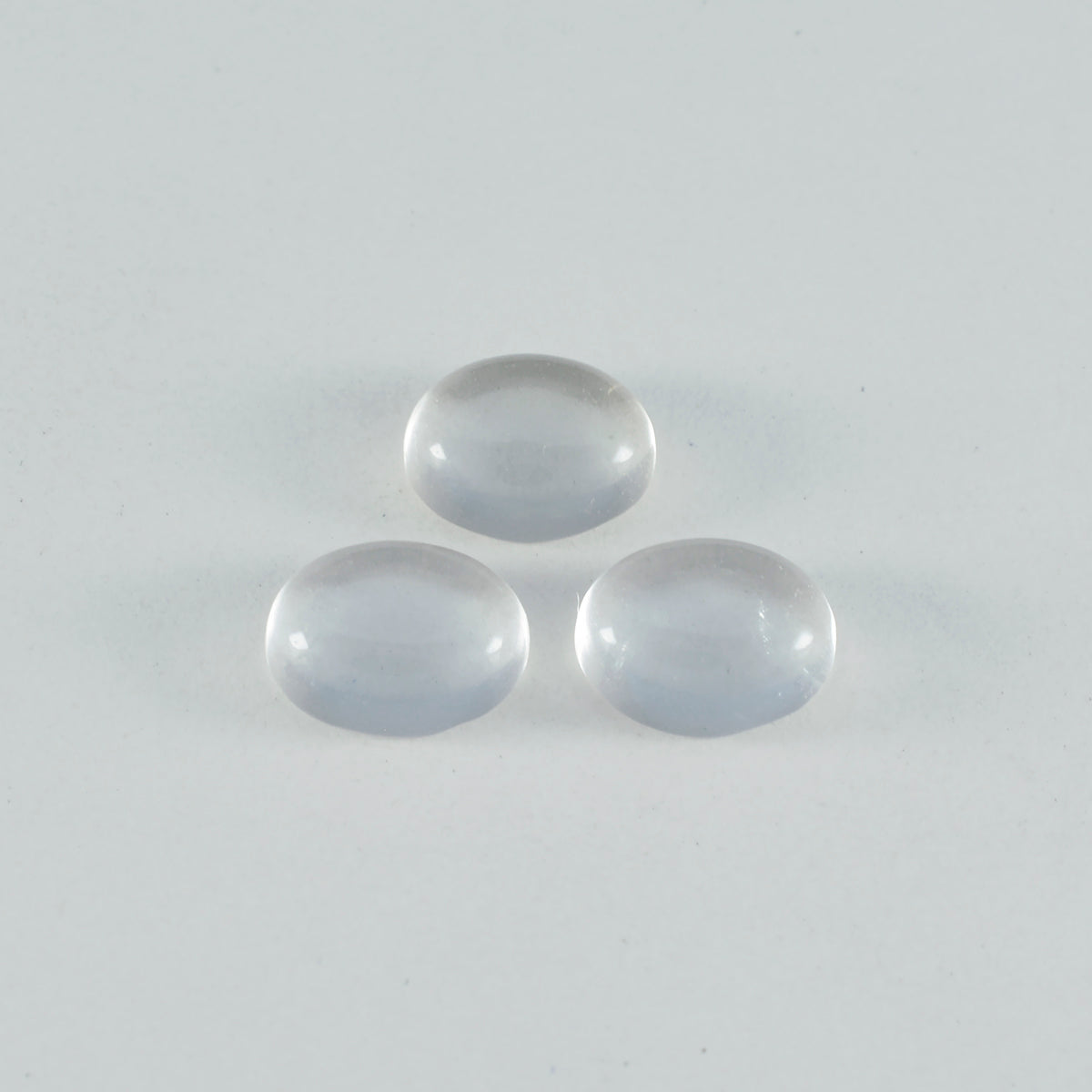 Riyogems, 1 pieza, cabujón de cristal de cuarzo blanco, 10x14mm, forma ovalada, gema suelta de calidad sorprendente