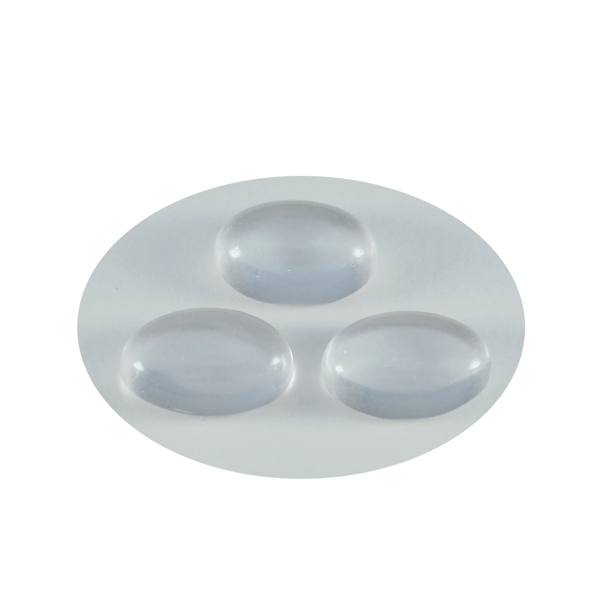 Riyogems 1pc cabochon de quartz en cristal blanc 10x14mm forme ovale qualité surprenante gemme en vrac