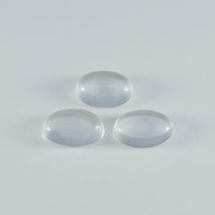 Riyogems 1 Stück weißer Kristallquarz-Cabochon, 10 x 14 mm, ovale Form, verblüffende Qualität, lose Edelsteine