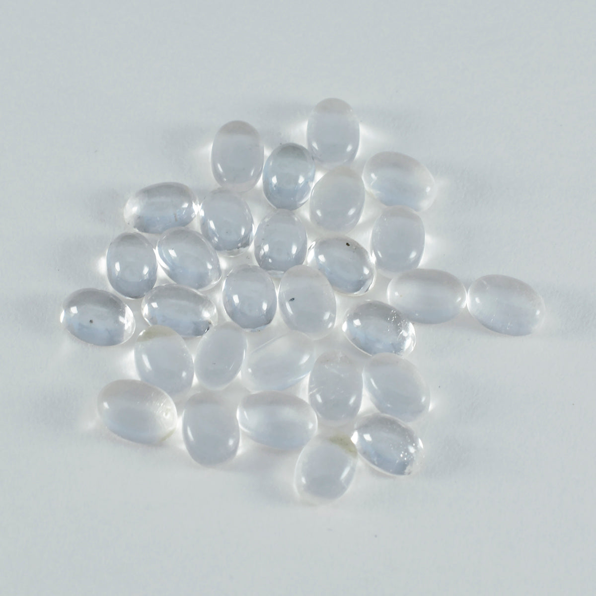 riyogems 1 pz cabochon di quarzo bianco cristallo 4x6 mm forma ovale gemme sfuse di eccellente qualità
