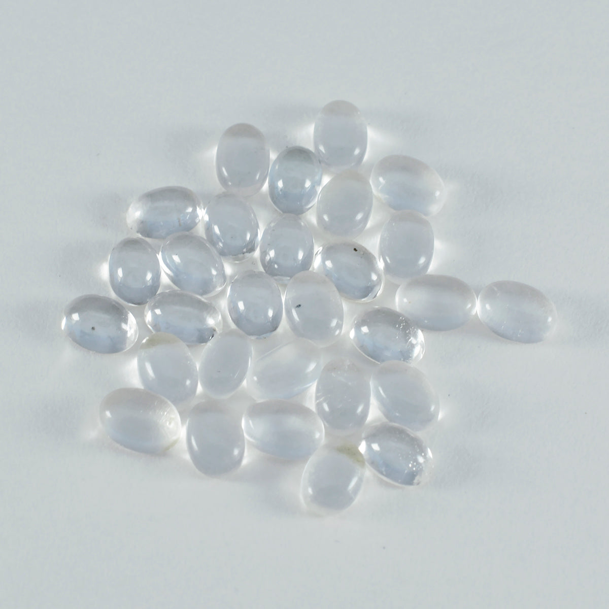 riyogems 1 st vit kristall kvarts cabochon 4x6 mm oval form utmärkt kvalitet lösa ädelstenar