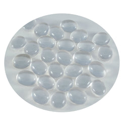 Riyogems 1PC witte kristalkwarts cabochon 6x8 mm ovale vorm verbazingwekkende kwaliteit losse edelsteen