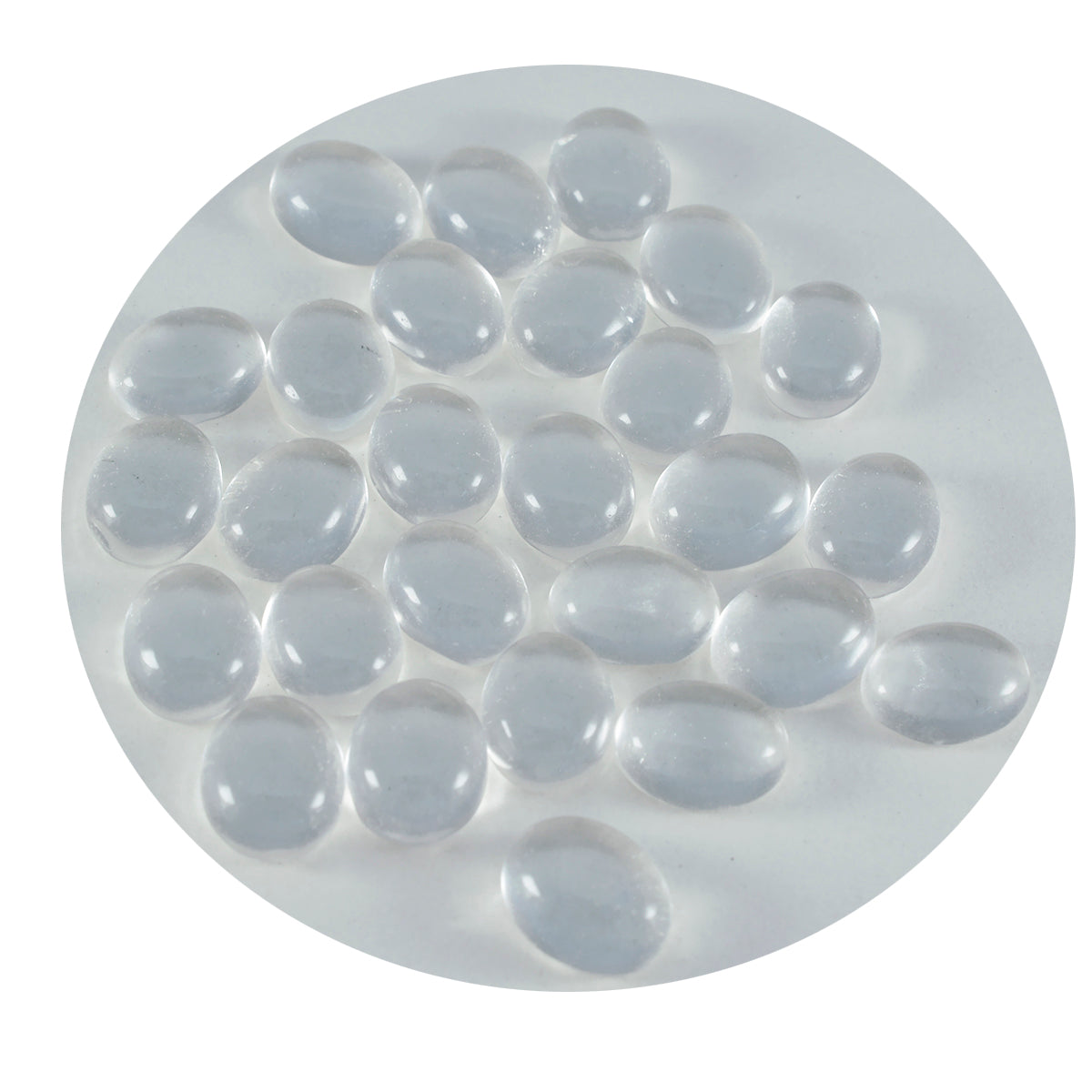 Riyogems, 1 pieza, cabujón de cuarzo de cristal blanco, 8x10mm, forma ovalada, gemas de buena calidad