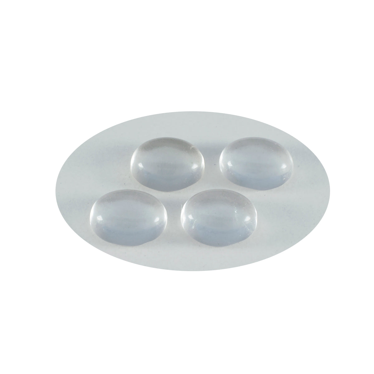 riyogems 1 st vit kristall kvarts cabochon 8x10 mm oval form snygga kvalitetsädelstenar