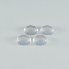 Riyogems 1PC White Crystal Quartz Cabochon 8x10 mm Oval Shape handsome Quality Gems