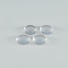 riyogems 1pc white crystal quartz cabochon 8x10 mm oval shape handsome quality gems