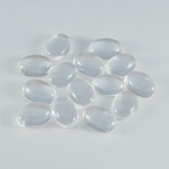 Riyogems 1pc cabochon de quartz en cristal blanc 9x11mm forme ovale pierre de grande qualité