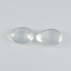 Riyogems 1 pieza cabujón de cuarzo cristal blanco 12x16mm forma de pera una gema suelta de calidad