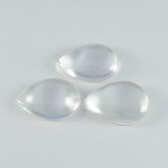 Riyogems 1pc cabochon de quartz en cristal blanc 12x16mm en forme de poire une pierre précieuse en vrac de qualité