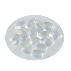 Riyogems 1PC White Crystal Quartz Cabochon 4x6 mm Pear Shape sweet Quality Loose Stone