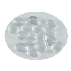Riyogems 1PC witte kristalkwarts cabochon 6x9 mm peervorm geweldige kwaliteit edelsteen
