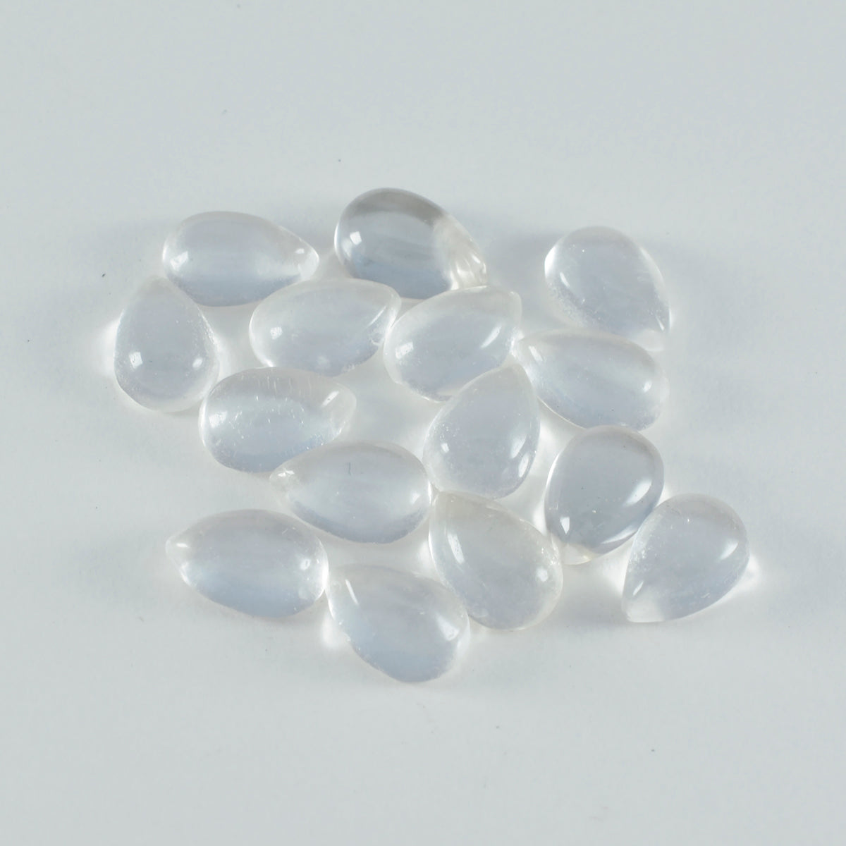 Riyogems 1PC witte kristalkwarts cabochon 6x9 mm peervorm geweldige kwaliteit edelsteen
