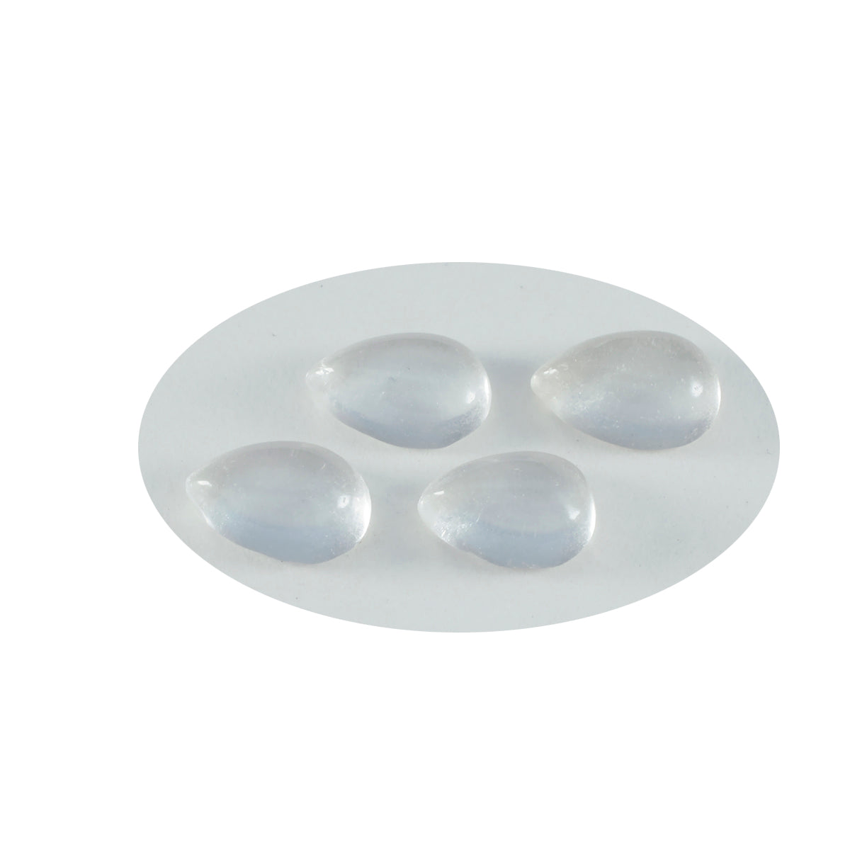 Riyogems 1 cabujón de cuarzo de cristal blanco de 10 x 14 mm con forma de pera, piedra preciosa de calidad