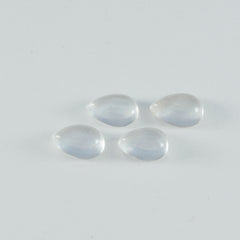 riyogems 1pc ホワイトクリスタルクォーツカボション 8x12 mm ペアシェイプ素晴らしい品質の石
