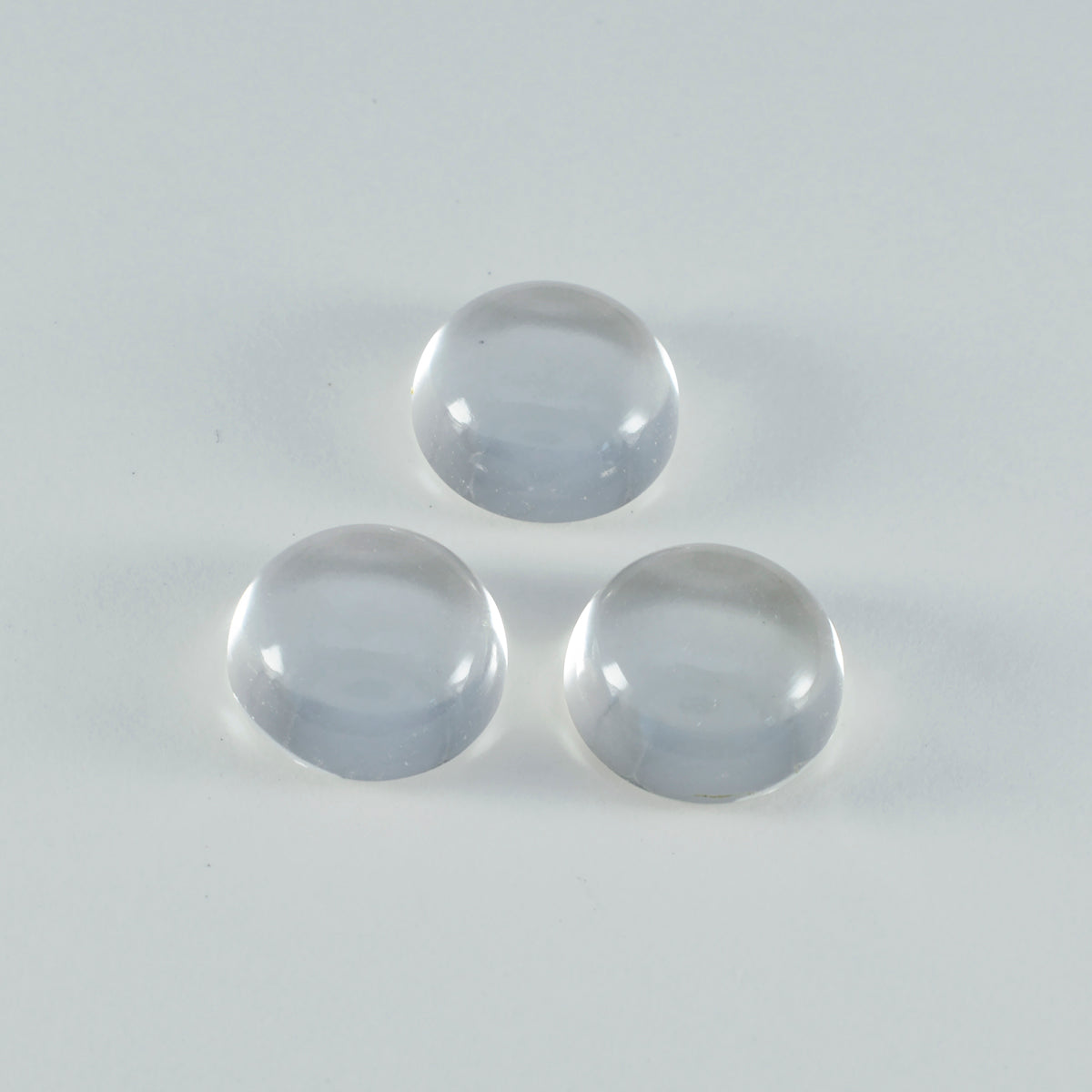 Riyogems 1PC White Crystal Quartz Cabochon 11x11 mm Round Shape beautiful Quality Loose Gem
