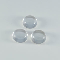 Riyogems, 1 pieza, cabujón de cuarzo cristal blanco, 12x12mm, forma redonda, gemas sueltas de calidad atractiva