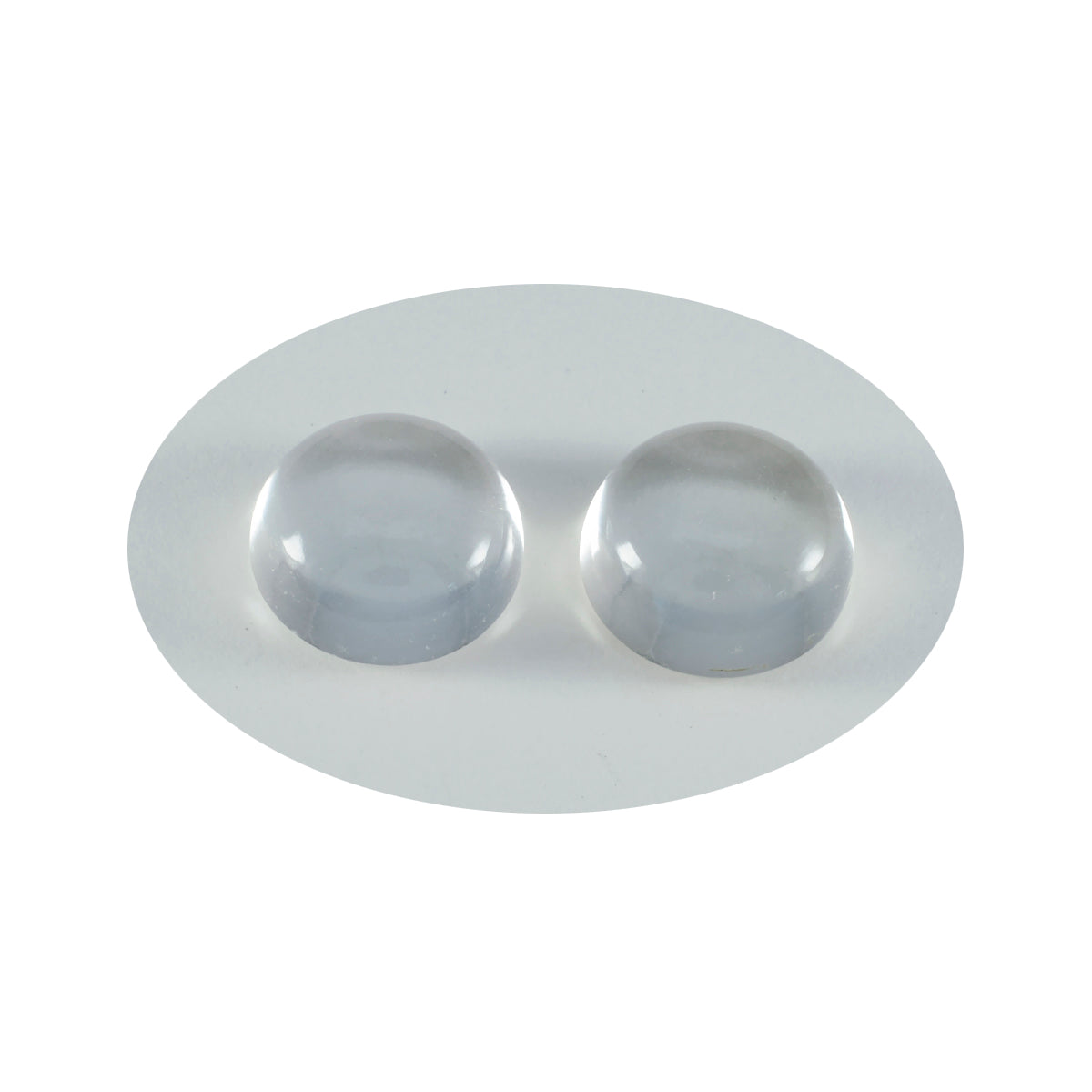 Riyogems 1 Stück weißer Kristallquarz-Cabochon, 12 x 12 mm, runde Form, attraktive, hochwertige lose Edelsteine