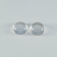 Riyogems 1pc cabochon de quartz en cristal blanc 12x12mm forme ronde qualité attrayante pierres précieuses en vrac
