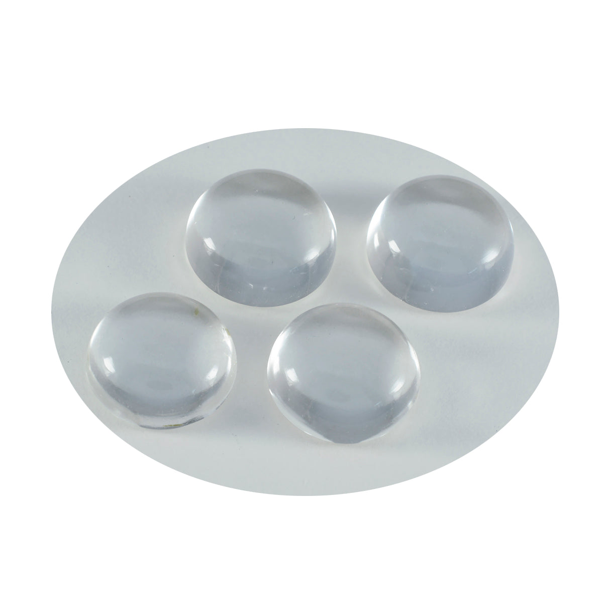Riyogems – cabochon de quartz en cristal blanc, forme ronde, belle qualité, pierre précieuse en vrac, 14x14mm, 1 pièce