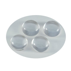 Riyogems 1 Stück weißer Kristallquarz-Cabochon, 14 x 14 mm, runde Form, hübscher, hochwertiger, loser Edelstein