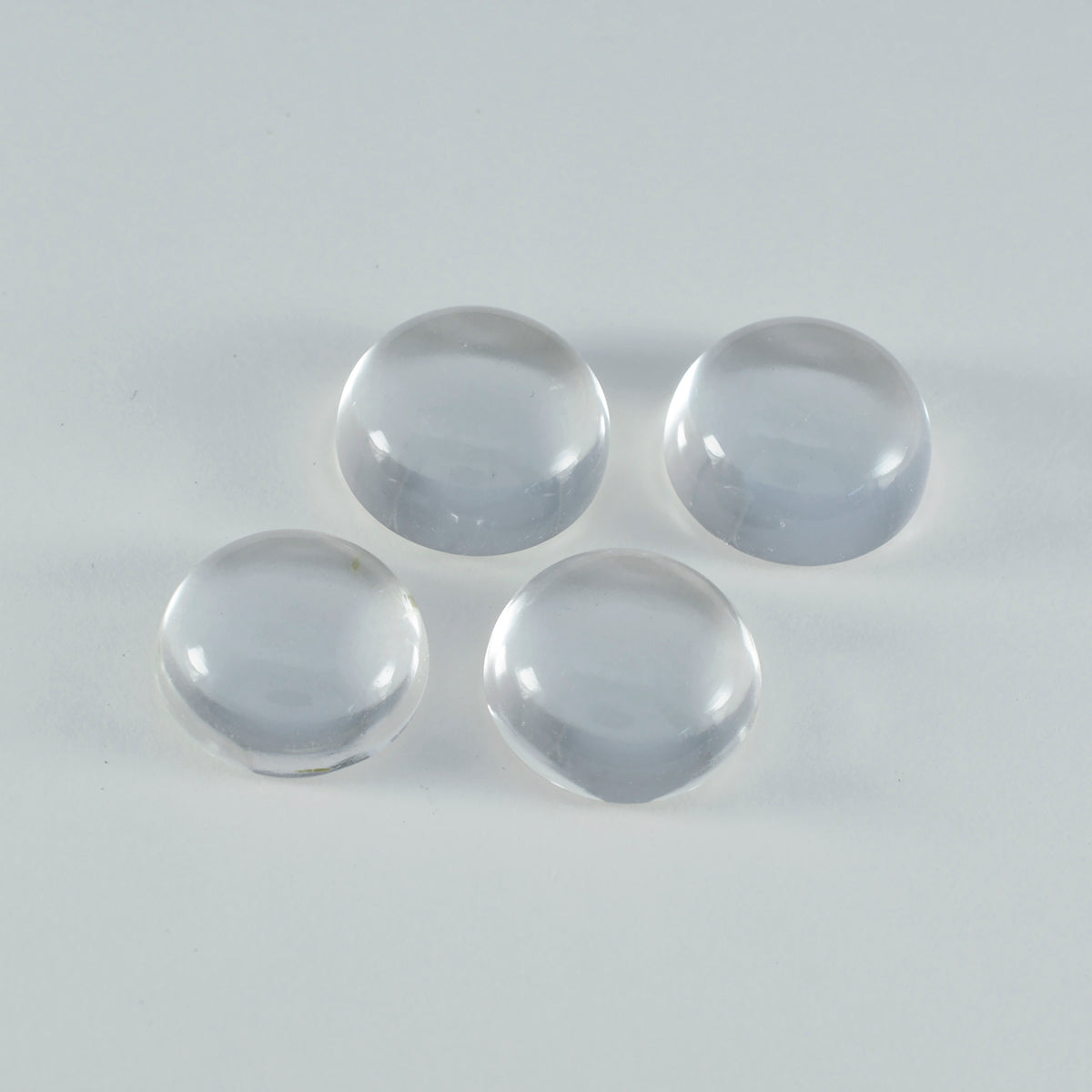 Riyogems 1PC White Crystal Quartz Cabochon 14x14 mm Round Shape handsome Quality Loose Gemstone