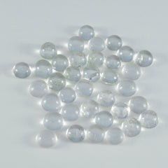 Riyogems, 1 pieza, cabujón de cuarzo de cristal blanco, 5x5mm, forma redonda, piedra suelta de calidad AAA