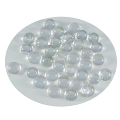 Riyogems 1PC White Crystal Quartz Cabochon 5x5 mm Round Shape AAA Quality Loose Stone