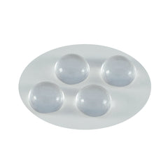 Riyogems 1 Stück weißer Kristallquarz-Cabochon, 6 x 6 mm, runde Form, A+-Qualität, loser Edelstein