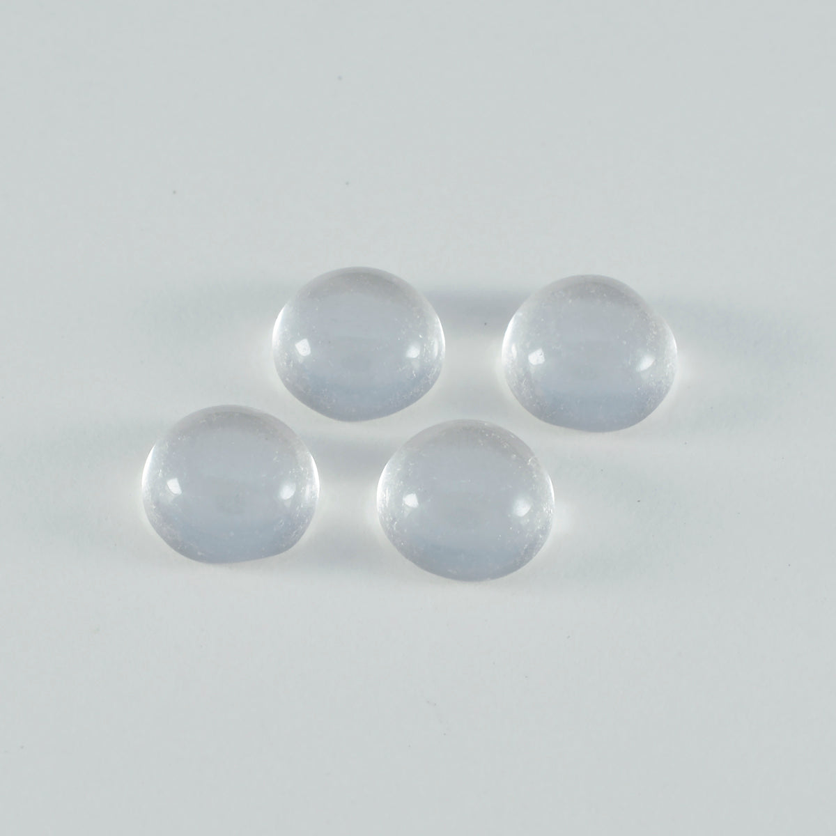 Riyogems 1pc cabochon de quartz en cristal blanc 6x6 mm forme ronde a + qualité pierre précieuse en vrac