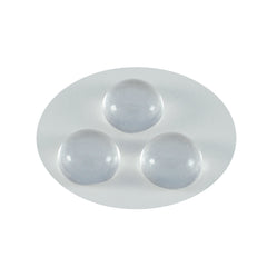 Riyogems 1 Stück weißer Kristallquarz-Cabochon, 7 x 7 mm, runde Form, A+1-Qualitäts-Edelstein
