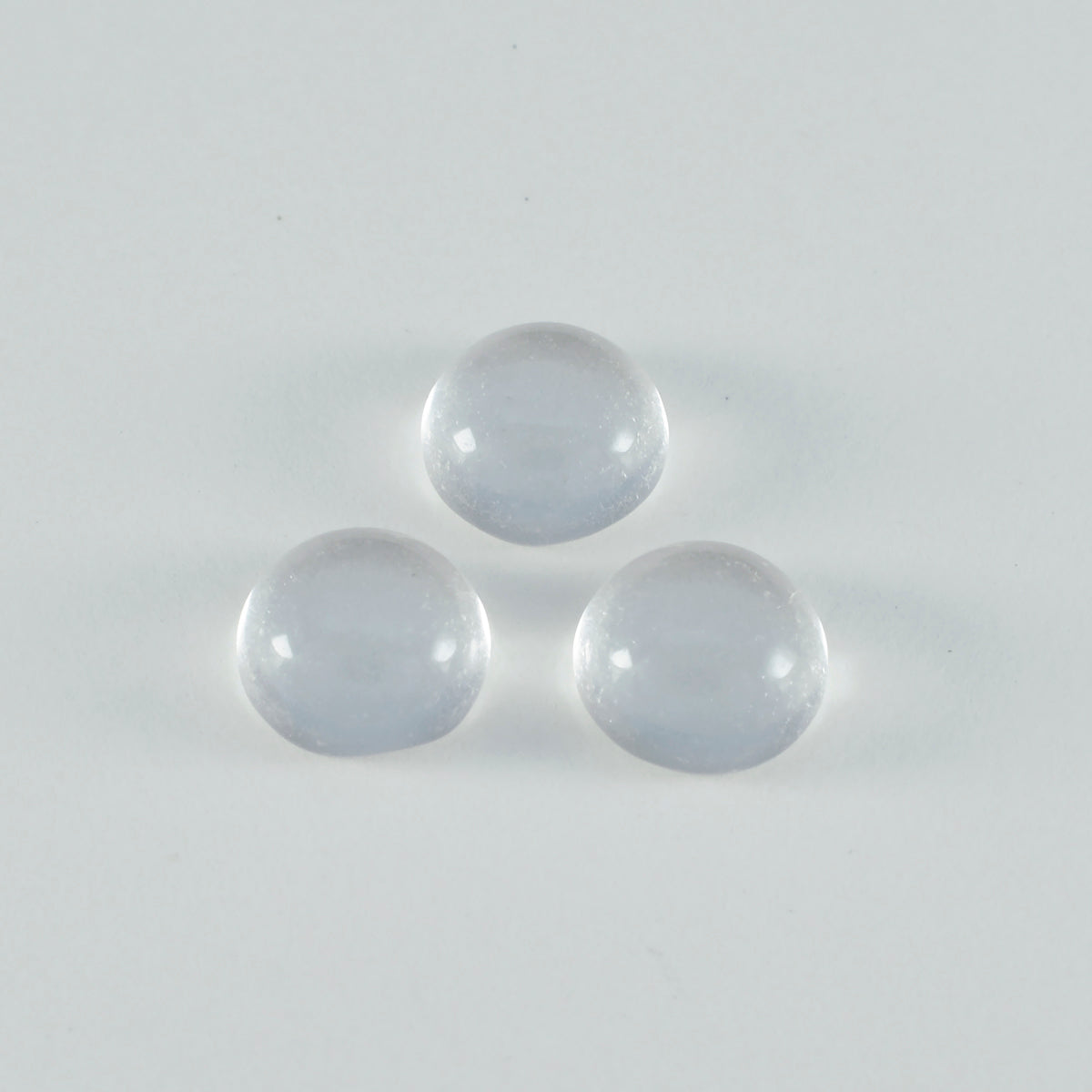 Riyogems 1PC White Crystal Quartz Cabochon 7x7 mm Round Shape A+1 Quality Gem