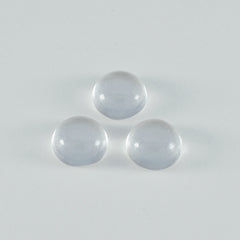 riyogems 1pc ホワイト クリスタル クォーツ カボション 7x7 mm ラウンド形状 a+1 品質の宝石