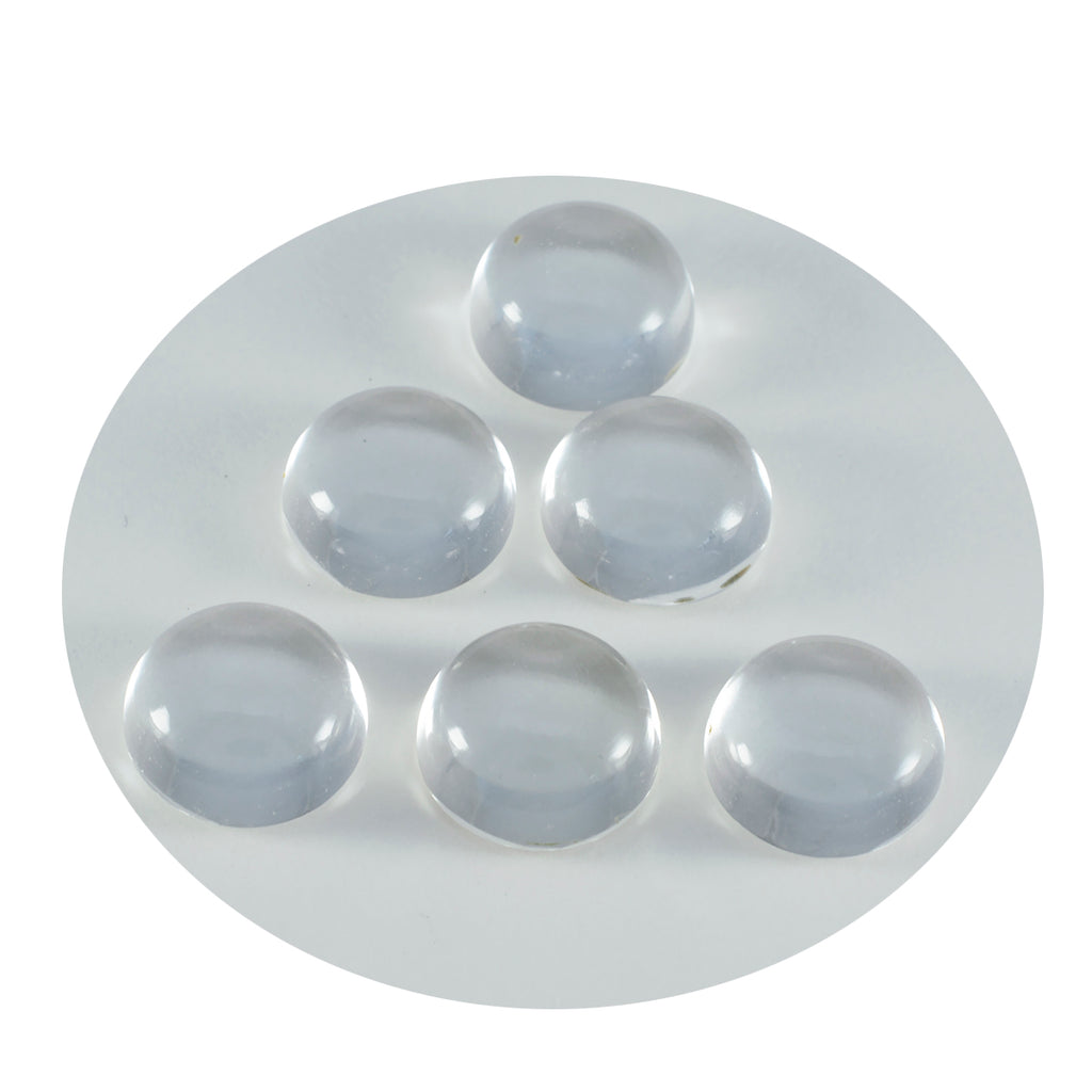 riyogems 1шт белый кристалл кварц кабошон 8x8 мм круглая форма качество A1 драгоценные камни