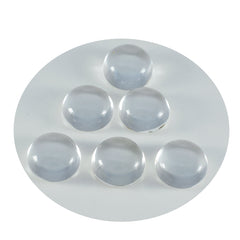 Riyogems 1PC White Crystal Quartz Cabochon 8x8 mm Round Shape A1 Quality Gems