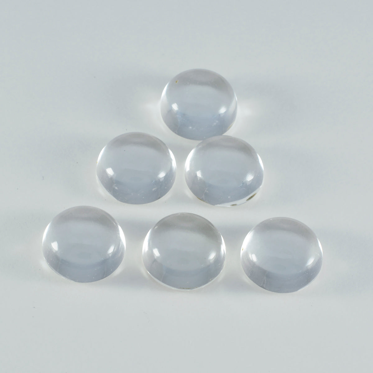 Riyogems 1PC White Crystal Quartz Cabochon 8x8 mm Round Shape A1 Quality Gems