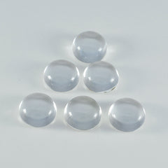 Riyogems 1PC witte kristalkwarts cabochon 8x8 mm ronde vorm A1 kwaliteitsedelstenen
