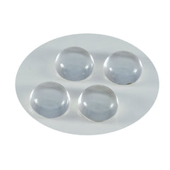 Riyogems 1 cabujón de cuarzo de cristal blanco de 10 x 10 mm, forma redonda, piedra preciosa de buena calidad