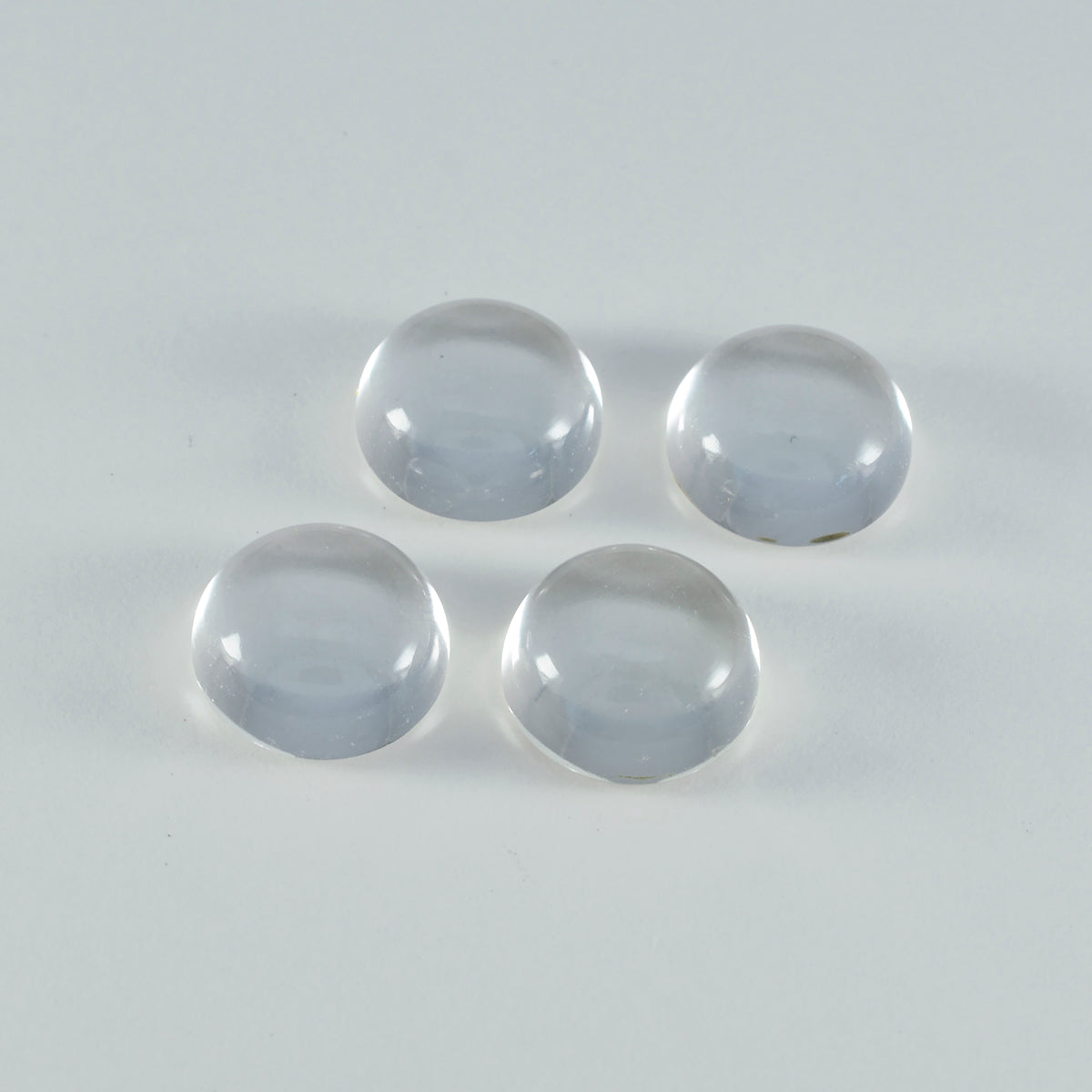 riyogems 1 st vit kristall kvarts cabochon 9x9 mm rund form sten av god kvalitet