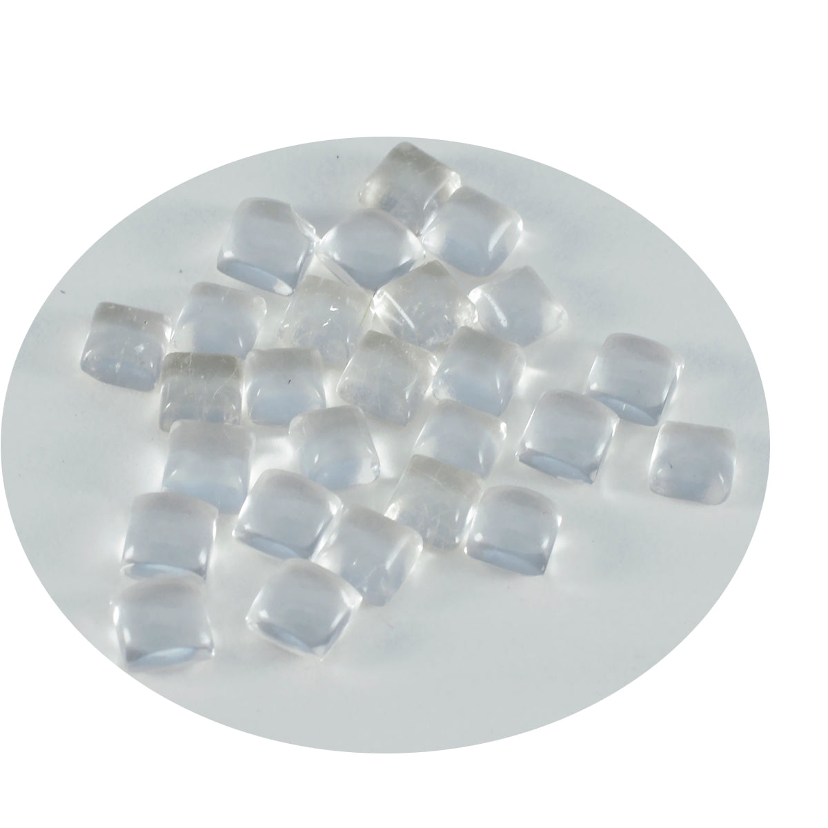 Riyogems 1 pieza cabujón de cuarzo cristal blanco 6x6mm forma cuadrada piedra de excelente calidad
