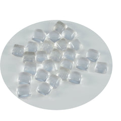 riyogems 1pc ホワイト クリスタル クォーツ カボション 5x5 mm 正方形の形の見栄えの良い品質の宝石